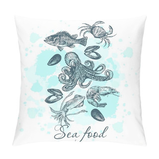 Personality  Graphic Card With Sea Food Pillow Covers