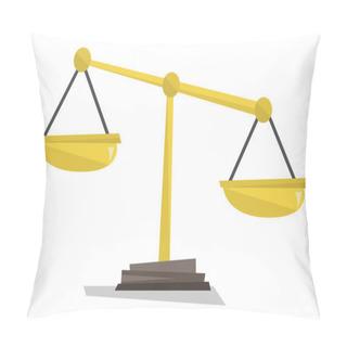 Personality  Gold Scales Of Justice Vector Illustration. Pillow Covers