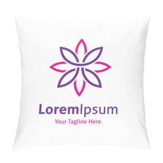 Personality  Beautiful Flower Line Decoration Vector Logo Icon Pillow Covers