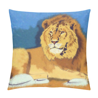 Personality  Wild Cats. Lion Pillow Covers