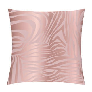 Personality  Zebra Skin. Rose Gold. Elegant Texture With Foil Effect. Animal  Pillow Covers