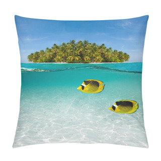 Personality  Palm Island And Underwater World Pillow Covers