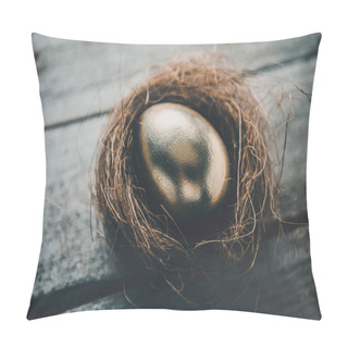 Personality  Golden Easter Egg In Nest  Pillow Covers