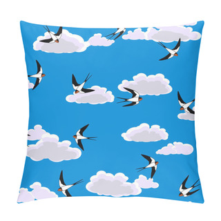Personality  Swallow Flying To Sky Seamless Pillow Covers