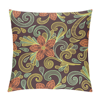 Personality  Seamless Floral Doodle Pattern Pillow Covers