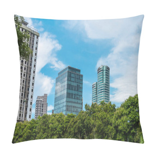 Personality  Alabang, Muntinlupa, Philippines - July 2020: Alabang Skyline (Filinvest City) As Seen From Filinvest Avenue Pillow Covers