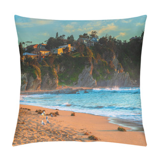 Personality  Sunrise Seascape With Homes On The Headland At Malua Bay On The South Coast Of NSW, Australia Pillow Covers