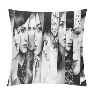 Personality  Beauty Collage. Faces Of Women Pillow Covers