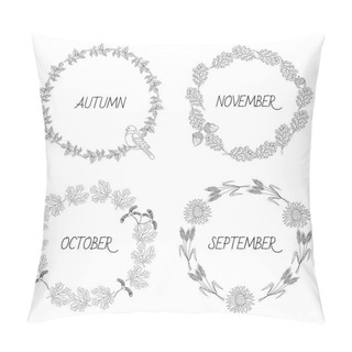 Personality  Wreaths Of Autumn Elements Pillow Covers
