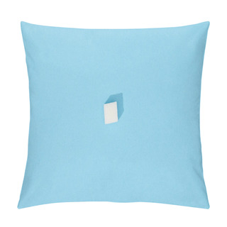 Personality  Sweet White Sugar Cube With Shadow On Blue  Pillow Covers