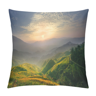 Personality  Sunrise At Rice Terrace Pillow Covers