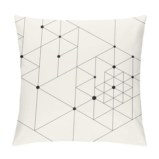 Personality  Modern Black Techno Geometric Pattern Pillow Covers