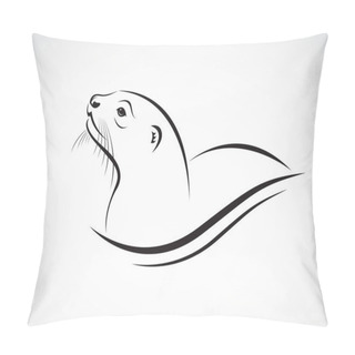 Personality  Vector Of Asian Otter, Aonyx Cinerea Or Oriental Small-clawed Otter On Whiet Background. Animals.  Easy Editable Layered Vector Illustration. Pillow Covers