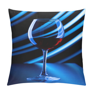 Personality  Glass Of Wine And Lines Of Light. Pillow Covers