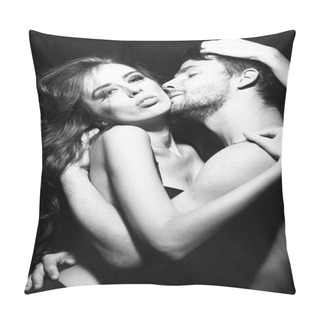 Personality  Young Couple In Passion Pillow Covers