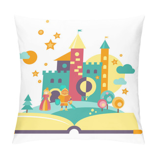 Personality  Magical Fabulous Cartoon Castle. Pillow Covers