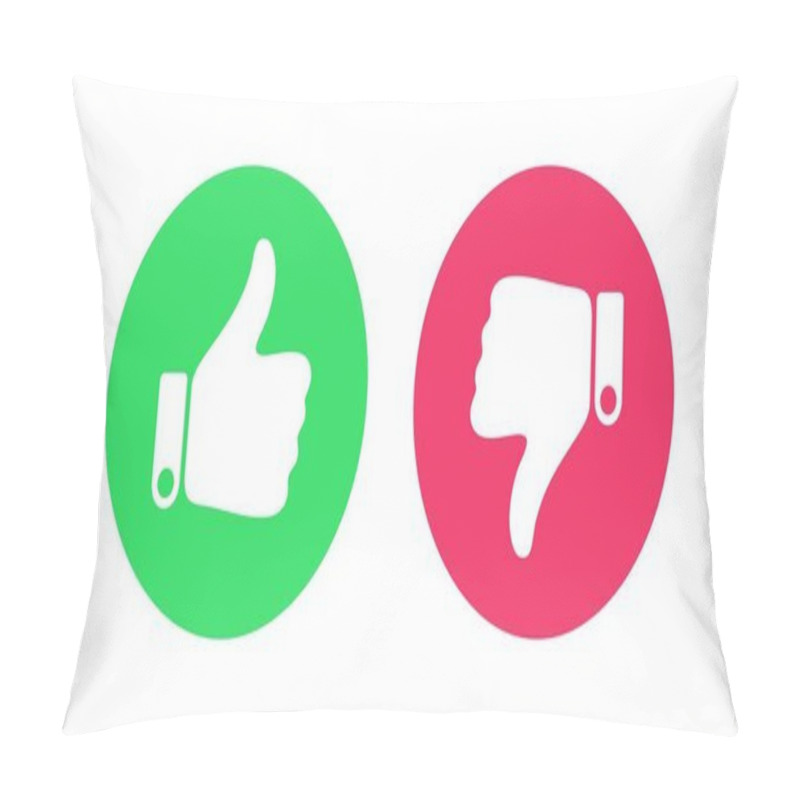 Personality  Like And Dislike Vector Flat Icons. Pillow Covers