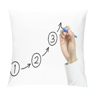 Personality  Businessman Drawing Steps Concept Pillow Covers