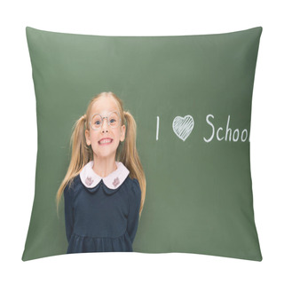 Personality  Happy Schoolgirl In Eyeglasses Pillow Covers