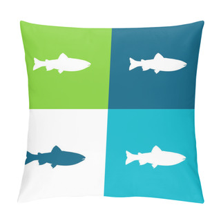 Personality  Amago Fish Shape Flat Four Color Minimal Icon Set Pillow Covers