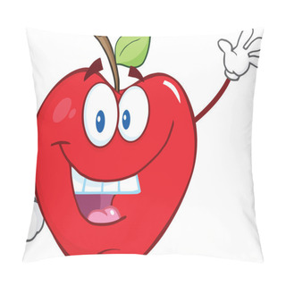 Personality  Smiling Apple Cartoon Character Waving For Greeting Pillow Covers