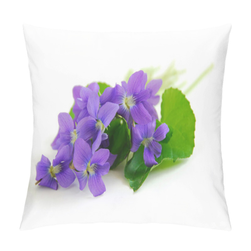 Personality  Violets On White Background Pillow Covers