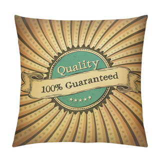 Personality  Vintage Rays Background With Retro Label. Vector, EPS10 Pillow Covers
