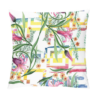 Personality  Wildflower Ornament Flower Pattern In A Watercolor Style. Pillow Covers