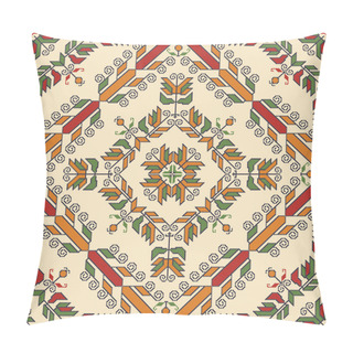 Personality  Traditional Bulgarian Embroidery Vector Pattern Pillow Covers