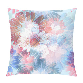 Personality  Beautiful Vector Pattern With Hand Drawn Flowers In Abstract Style Pillow Covers