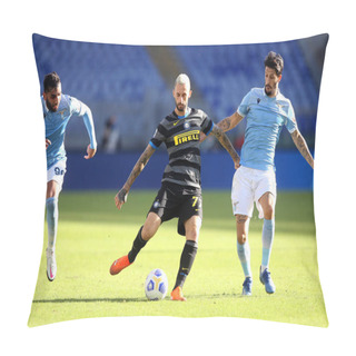 Personality  Rome, Italy - 04/10/2020: M.Brozovic (Inter), Luis Alberto (LAZIO) In Action During The Italian Serie A League 20/21 Soccer Match  Between SS Lazio And FC Inter, At Olympic Stadium In Rome Pillow Covers
