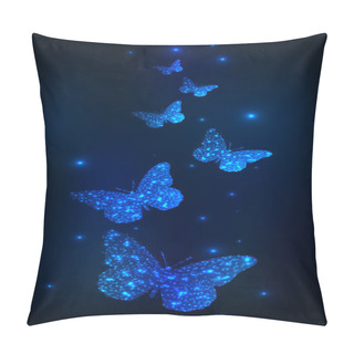Personality  Abstract Background With Glowing Butterflies. Vector Illustration Pillow Covers