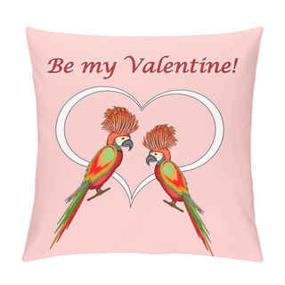 Personality  A Couple Of Macaw Parrots With A Heart And Words 
