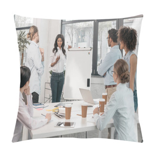 Personality  Group Of Businesspeople During Workshop At Office Pillow Covers
