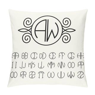 Personality  Set Of Template Letters To Create Monograms Pillow Covers