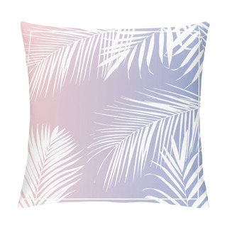 Personality  Vector Tropical Palm Leaves On Pink Background Pillow Covers