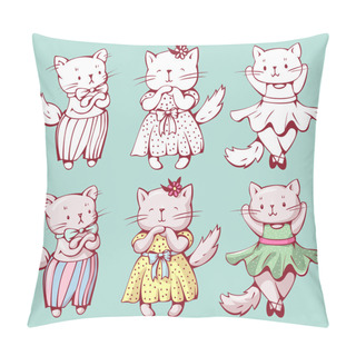 Personality  Funny Cartoon Cats Pillow Covers