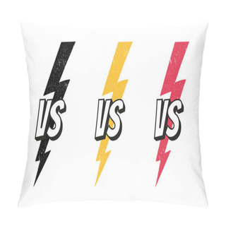 Personality  Concept VS. Fight. Versus Sign Set With Lightning Bolt Isolated On White Background For Battle, Sport, Competition, Contest, Match Game. Vector Illustration Pillow Covers