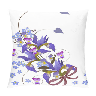 Personality  Floral Curls With Blue Iris Pillow Covers