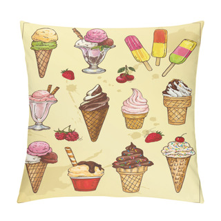 Personality  Set Of Hand Drawing Ice Cream Pillow Covers