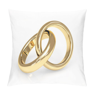 Personality  Two 3d Gold Wedding Ring Pillow Covers