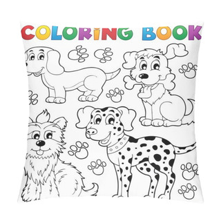 Personality  Coloring Book Dog Theme 5 Pillow Covers