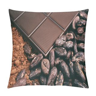 Personality  Bar Of Chocolate, Cocoa Beans, Powder Pillow Covers