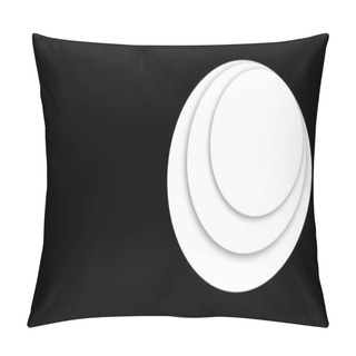 Personality  Three Circles Overlaps Soft Shadow On Black Ready To Prints Pillow Covers