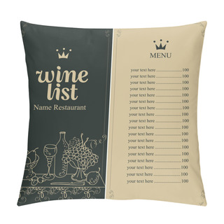 Personality  Wine Menu List Pillow Covers