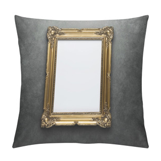 Personality  Blank Golden Frame At The Wall With Clipping Path Pillow Covers