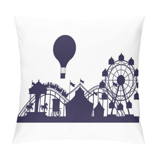Personality  Circus Festival Fair Scenery Blue And White Colors Pillow Covers