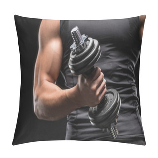 Personality  Muscular Man With Dumbbell Pillow Covers