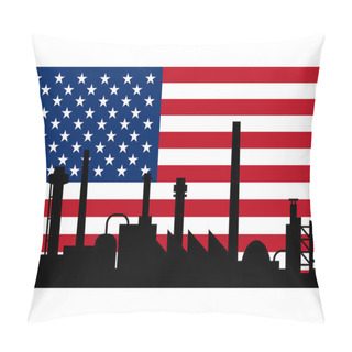 Personality  Industry And Flag Of USA Pillow Covers