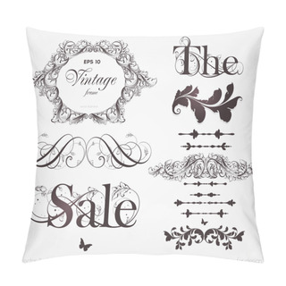 Personality  Vector Set: Calligraphic Design Elements And Page Decoration Pillow Covers